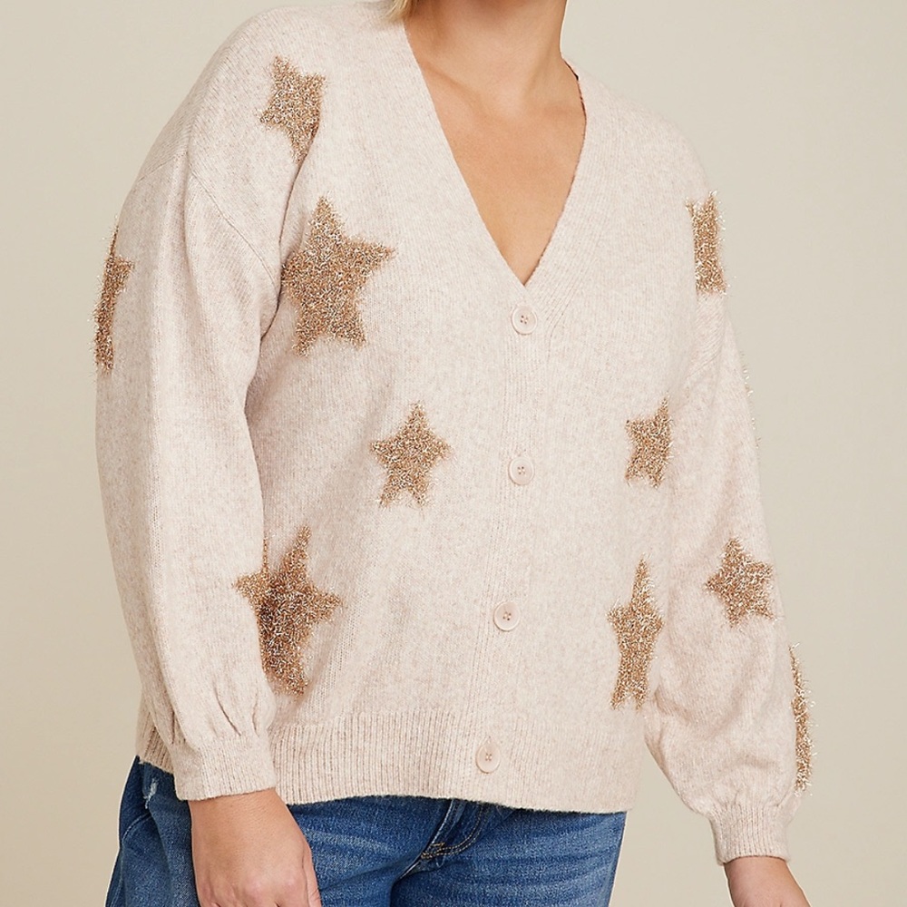 Maurice’s Plus Size Tinsel Star Button Down Cardigan - size 2x item #47